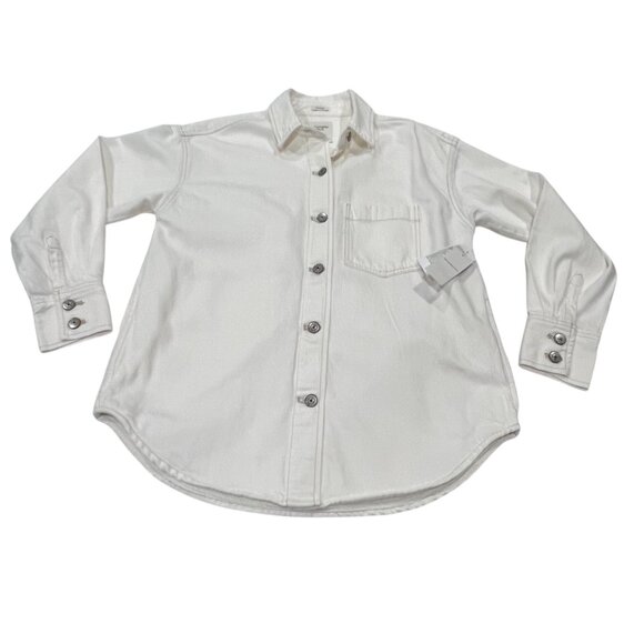 Abercrombie Oversized Denim Shacket, NWT, Cream, S - Picture 5 of 11